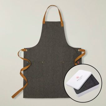Contrast Black Denim Apron In A Tin