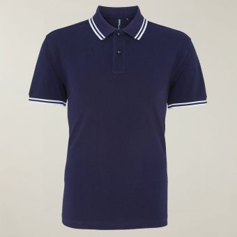 Mens Short Sleeve Tipped Collar Polo Shirt