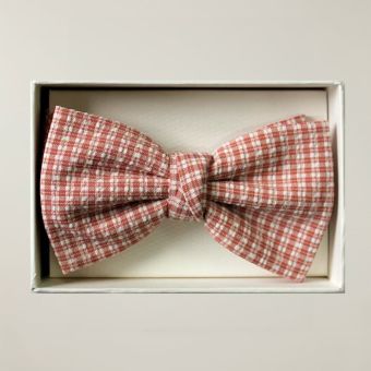 Red/White Gingham Cotton Bow Tie
