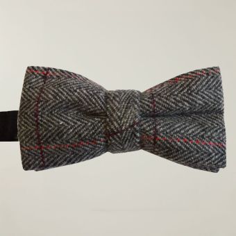 Grey Tweed Warm Handle Bow Tie