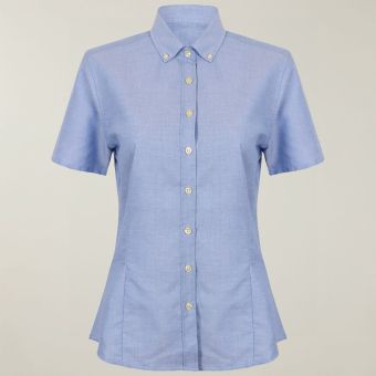 Womens Short Sleeve Oxford Blouse