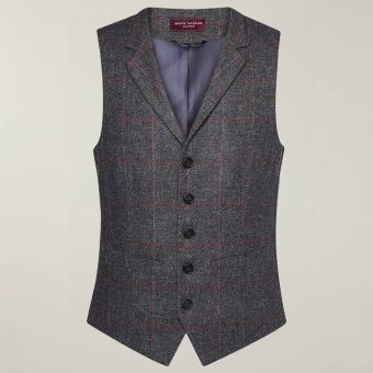 Charcoal/Pink Mens Memphis Waistcoat