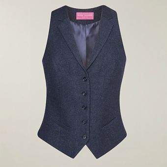 Navy Herringbone Womens Nashville Waistcoat