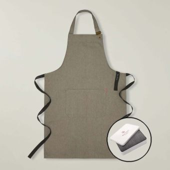 Grey Denim Apron In A Tin