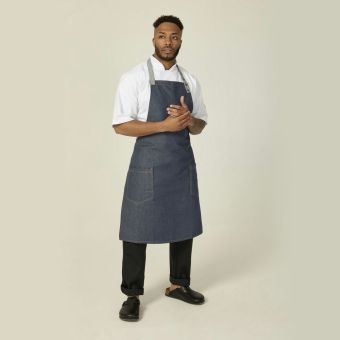 Contrast Indigo Denim Bib Apron