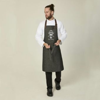 OH vs Fat Punk Studio  - Black Bib Apron Denim/Leather