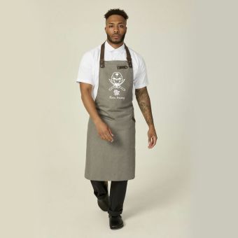 OH vs Fat Punk Studio - Grey Bib Apron Denim/Leather