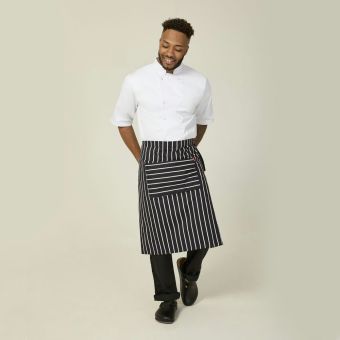 Navy and White Butchers Waist Apron