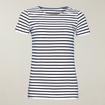 Womens Short Sleeve Striped T-Shirt