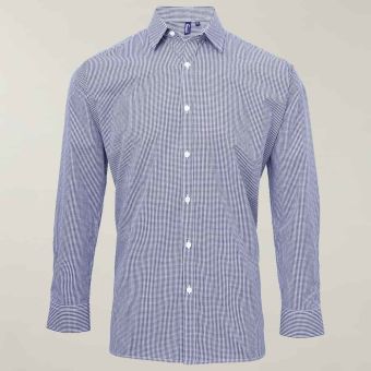 Mens Long Sleeve Gingham Shirt