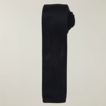 Black Slim Knitted Tie
