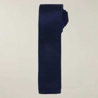 Navy Slim Knitted Tie