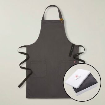 Slate Grey Cotton Apron In A Tin