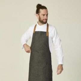 Contrast Black Denim Bib Apron