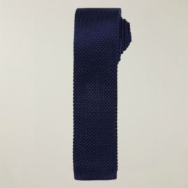 Navy Slim Knitted Tie